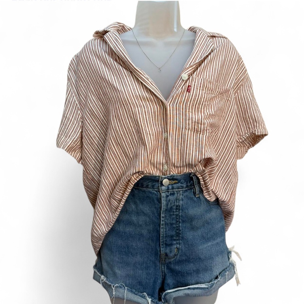 Levi's Brown Striped Button Down Shirt